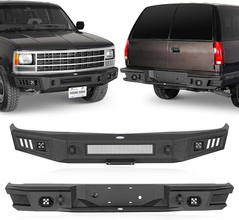 مجموعة المصد الأمامي والخلفي من Hooke Road لسيارة Chevy Suburban Tahoe & GMC Yukon 1992 1993 1994 1995 1996 1997 1998 1999، مصد الصدمات البديل للطرق الوعرة مع حوامل على شكل حرف D in Saudi Arabia