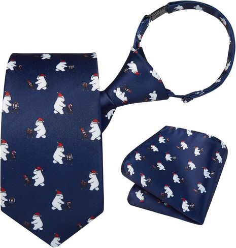 Enlision Boys Christmas Ties Holiday Xmas Kids Tie and Pocket Square Set Pre-tied Adjustable Neckties for Boys Festival Party in Kuwait