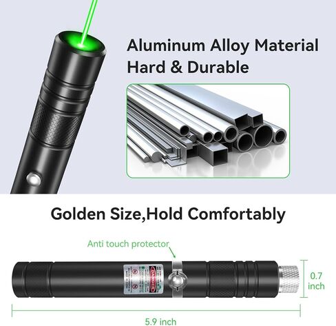 [Professional] Rechargeable Green Beam Light Flashlight Long Distance Range for TV/LED/LCD Screens Tactical Flashlights Presentation Office/Outdoors/Astronomic/Construction [001] in Saudi Arabia