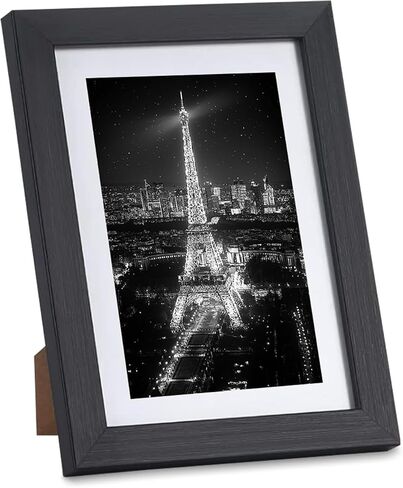 4x6 Picture Frame With Real Glass - Collage Picture Frames for Wall or Tabletop, Black Picture Frames with Mat, Vertical & Horizontal Display, Small 3x5 & 4x6 Photo Frame Collage. in Saudi Arabia