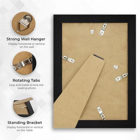 4x6 Picture Frame With Real Glass - Collage Picture Frames for Wall or Tabletop, Black Picture Frames with Mat, Vertical & Horizontal Display, Small 3x5 & 4x6 Photo Frame Collage. in Saudi Arabia