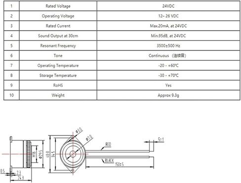 10pcs 2910 Active piezoelectric Buzzer 3025 Continuous Sound Spiral Type DC Refrigeration Equipment with 12v 24v in Saudi Arabia