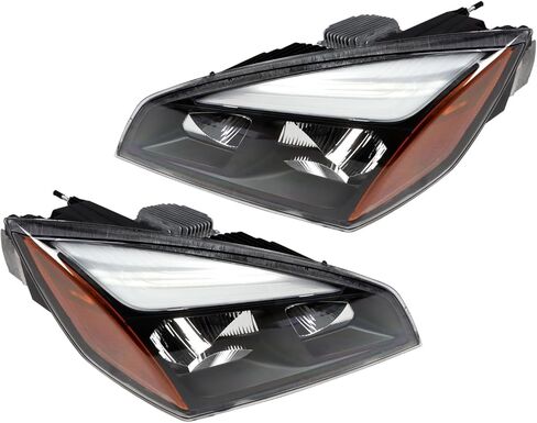 Left Driver & Right Passenger Side Headlight Compatible with Cascadia 2018-2022 Pair Front Headlamps, Black Housing A6601405002 A6601405003 in Saudi Arabia