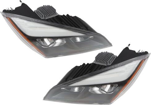 Left Driver & Right Passenger Side Headlight Compatible with Cascadia 2018-2022 Pair Front Headlamps, Black Housing A6601405002 A6601405003 in Saudi Arabia