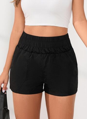 Athletic Women's Comfort Shorts Gym Pockets Lightweight Casual Workout Elastic High-Waisted Bottom in Saudi Arabia