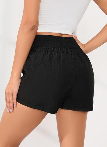 Athletic Women's Comfort Shorts Gym Pockets Lightweight Casual Workout Elastic High-Waisted Bottom in Saudi Arabia