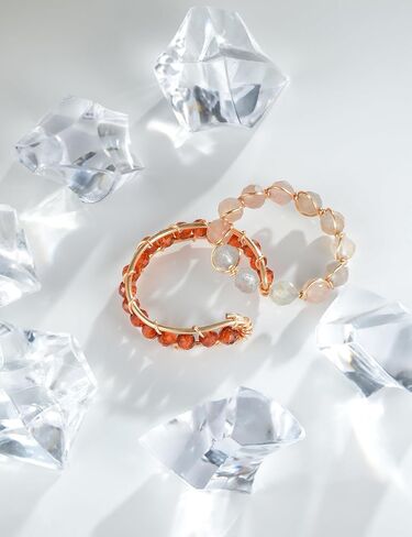 Stackable Tourmaline Gemstone Rings Adjustable Gold-plated Open Band Boho Everyday Wear Jewelry for Women in Saudi Arabia