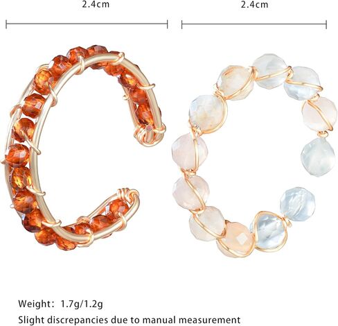 Stackable Tourmaline Gemstone Rings Adjustable Gold-plated Open Band Boho Everyday Wear Jewelry for Women in Saudi Arabia