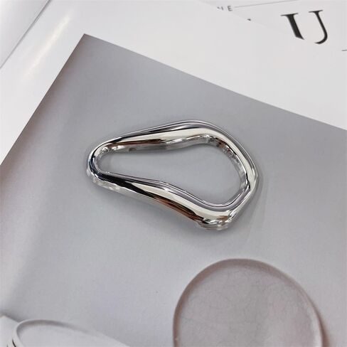 Trendy Irregular Geometric Brooch Pin for Women Men Stainless Steel Gold/Silver Plated Unique Polished Hollow Teardrop Lapel Pins for Sweater Hat Scarf Suit Dress Clothes Accessories Jewelry in Saudi Arabia