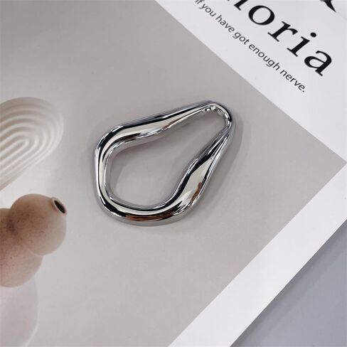 Trendy Irregular Geometric Brooch Pin for Women Men Stainless Steel Gold/Silver Plated Unique Polished Hollow Teardrop Lapel Pins for Sweater Hat Scarf Suit Dress Clothes Accessories Jewelry in Saudi Arabia