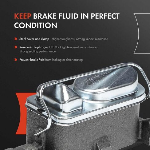 A-Premium Brake Master Cylinder with Reservoir and Cap Compatible with Chevrolet, Buick, Oldsmobile and Pontiac Vehicles - Impala, Caprice, Bel Air, Kingswood, Centurion, Custom Cruiser, Bonneville in Saudi Arabia
