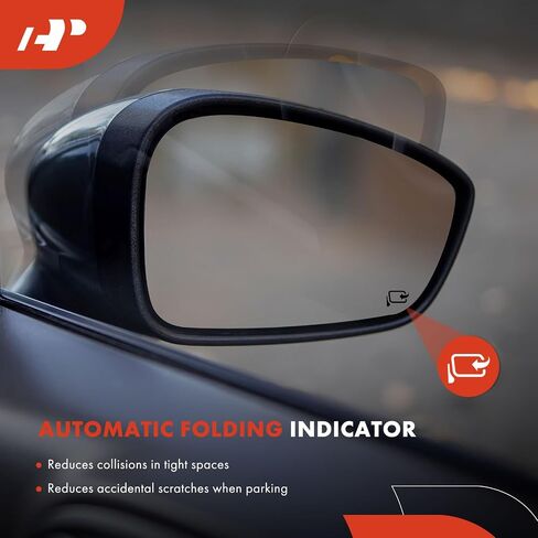 زجاج مرآة مدفأ على الجانب الأيمن للراكب A-Premium مع لوحة دعم متوافقة مع Volkswagen Jetta 2011-2018، Beetle 2012-2018، Passat 2012-2015 - مرآة محدبة للرؤية الخارجية in Saudi Arabia