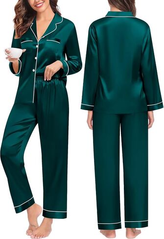 SWOMOG Family Matching Pajamas Set Christmas Pajamas Long Sleeve Button Down Pj Set 2Pcs Festival Party Sleepwear in Saudi Arabia