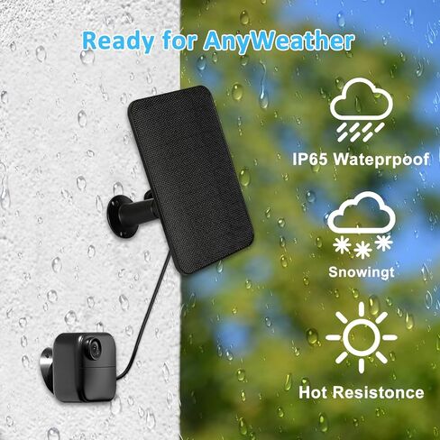 6W Solar Panel Charger for Blink Outdoor 4 (4th Gen), Solar Panel with 13.1ft Waterproof Charging Cable, Waterproof Rubber Plug, 360°Adjustable Mount and Micro USB and Type-C Port (for Blink 4-2PC) in Saudi Arabia