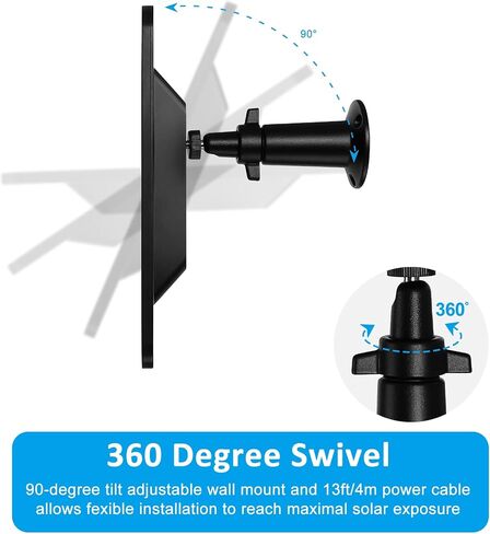 6W Solar Panel Charger for Blink Outdoor 4 (4th Gen), Solar Panel with 13.1ft Waterproof Charging Cable, Waterproof Rubber Plug, 360°Adjustable Mount and Micro USB and Type-C Port (for Blink 4-2PC) in Saudi Arabia