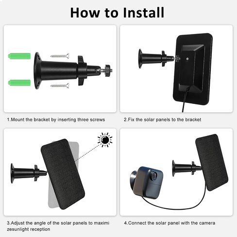 6W Solar Panel Charger for Blink Outdoor 4 (4th Gen), Solar Panel with 13.1ft Waterproof Charging Cable, Waterproof Rubber Plug, 360°Adjustable Mount and Micro USB and Type-C Port (for Blink 4-2PC) in Saudi Arabia