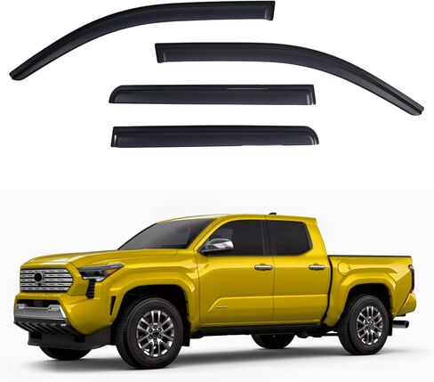 Window Visors Rain Guards Compatible with 2024 2025 Toyota Tacoma Double Cab 5 Seats, Out-Channel Side Window Wind Deflectors Vent Shades Accessories, Dark Smoke 4 Pcs in Saudi Arabia