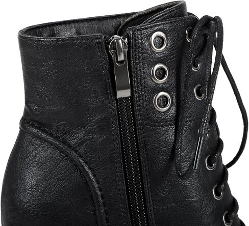 المرأة عالية مكتنزة منصة كعب جولة اصبع القدم الجانب سستة الكاحل أحذية قصيرة الحذاء الحذاء in Kuwait