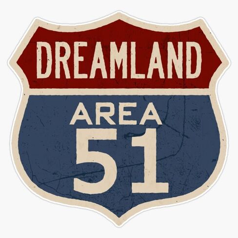MAGNET Dreamland Area 51 Shield Magnetic Vinyl Sticker Decal Magnet 5" in Saudi Arabia