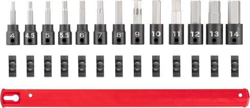 TEKTON 3/8 بوصة مجموعة مقابس لقم تأثير سداسية للمحرك مع سكة، 13 قطعة (4-14 مم) | SIB91102 in Kuwait