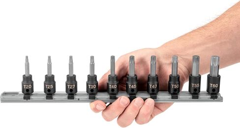 TEKTON 3/8 بوصة مجموعة مقابس لقم تأثير سداسية للمحرك مع سكة، 13 قطعة (4-14 مم) | SIB91102 in Kuwait