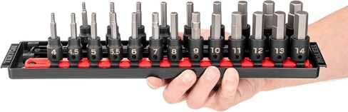 TEKTON 3/8 بوصة مجموعة مقابس لقم تأثير سداسية للمحرك مع سكة، 13 قطعة (4-14 مم) | SIB91102 in Kuwait