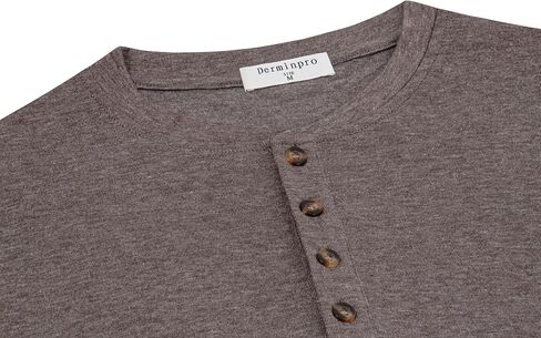 قمصان Derminpro للرجال كبيرة وطويلة من القطن خفيفة الوزن وأكمام طويلة من Henley تي شيرت ناعم كاجوال بأزرار in Kuwait