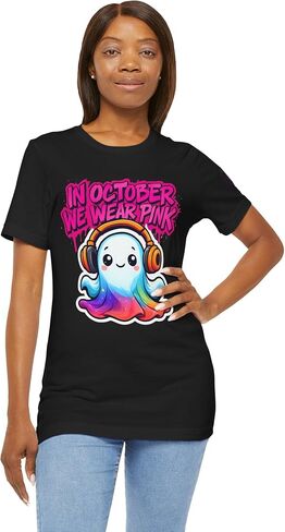 Chaos Kitten Emporium™ | in October We Wear Pink Ghost Graphic Tee in Saudi Arabia