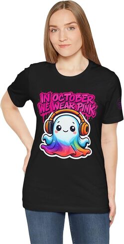 Chaos Kitten Emporium™ | in October We Wear Pink Ghost Graphic Tee in Saudi Arabia