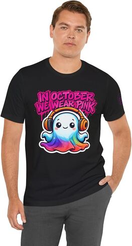 Chaos Kitten Emporium™ | in October We Wear Pink Ghost Graphic Tee in Saudi Arabia
