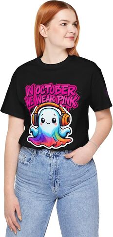 Chaos Kitten Emporium™ | in October We Wear Pink Ghost Graphic Tee in Saudi Arabia