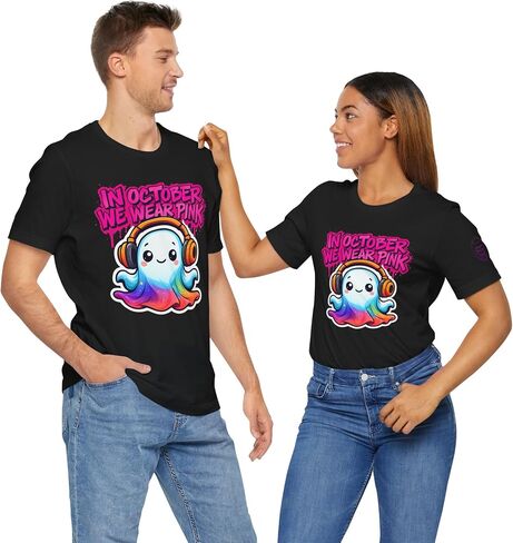 Chaos Kitten Emporium™ | in October We Wear Pink Ghost Graphic Tee in Saudi Arabia