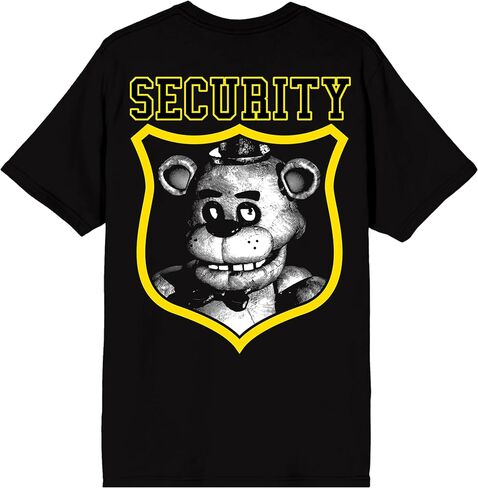 Five Nights at Freddy's Security Freddy Badge Adult Black Crew Neck Short Sleeve T-Shirt in Saudi Arabia