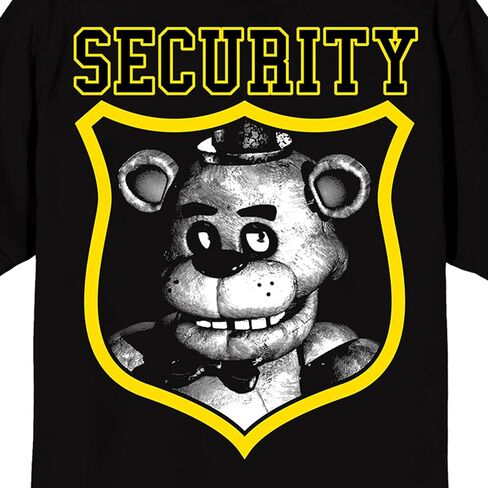 Five Nights at Freddy's Security Freddy Badge Adult Black Crew Neck Short Sleeve T-Shirt in Saudi Arabia