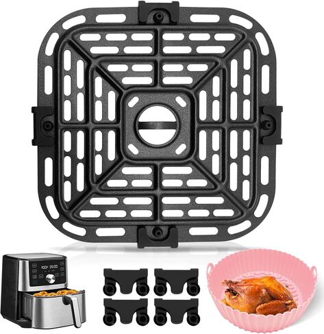 Air Fryer Grill Plate for Instant Pot Vortex Plus 6 in 1 6 QT Gourmia GAF735 6 QT Air Fryer, Air Fryer Accessories Replacement Tray Rack Parts Grill Pan Crisper Plate, Dishwasher Safe in Kuwait