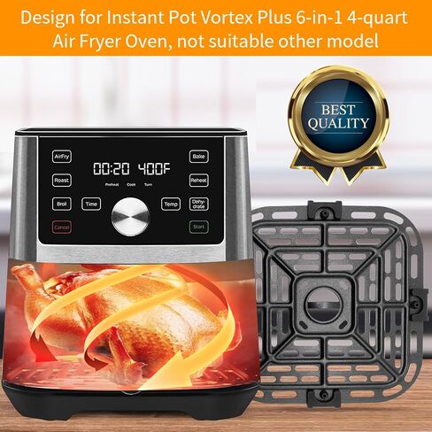 Air Fryer Grill Plate for Instant Pot Vortex Plus 6 in 1 6 QT Gourmia GAF735 6 QT Air Fryer, Air Fryer Accessories Replacement Tray Rack Parts Grill Pan Crisper Plate, Dishwasher Safe in Kuwait