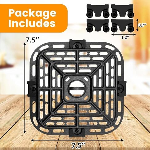 Air Fryer Grill Plate for Instant Pot Vortex Plus 6 in 1 6 QT Gourmia GAF735 6 QT Air Fryer, Air Fryer Accessories Replacement Tray Rack Parts Grill Pan Crisper Plate, Dishwasher Safe in Kuwait