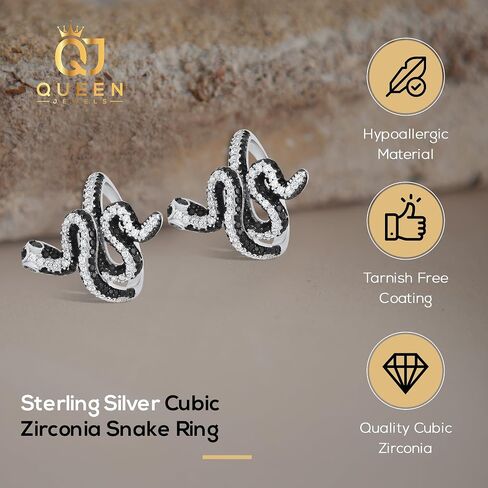 Queen Jewels Rings for Women Sterling Silver Cubic Zirconia Ring | Engagement Ring, Wedding Rings for Women | 14k Gold Rings & Wedding Bands for Women | 925 Sterling Silver Moissanite Rings for Women in Saudi Arabia
