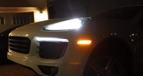 iJDMTOY عدسة مدخنة كهرمانية كاملة LED مجموعة إضاءة جانبية متوافقة مع بورش باناميرا 2014-2016، مدعومة بـ 40-SMD LED، استبدل مصابيح العلامات الجانبية الأمامية OEM in Saudi Arabia