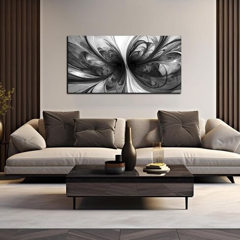Abstract Wall Art for Living Room Black and White Pictures Wall Art Bedroom,Home Office Wall Decor 20 x 40 Inch in Saudi Arabia