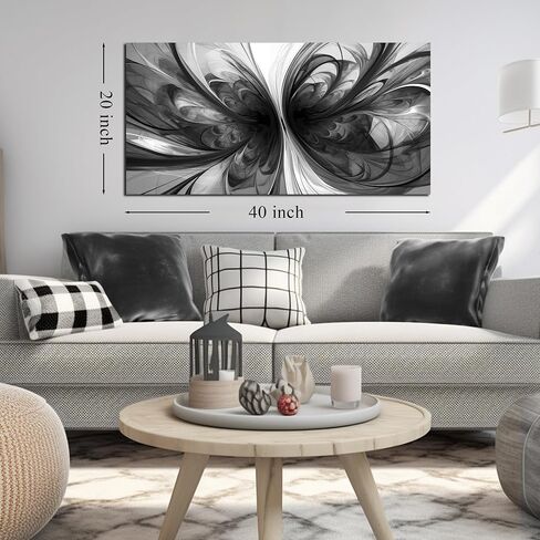 Abstract Wall Art for Living Room Black and White Pictures Wall Art Bedroom,Home Office Wall Decor 20 x 40 Inch in Saudi Arabia