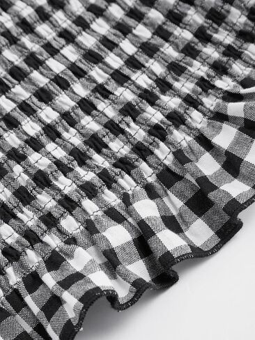 CIDER Tank Tops for Women Cute Gingham Top Shirred Boat Neck Sleeveless Top Cotton Summer Shirts Blouses for Women in Saudi Arabia