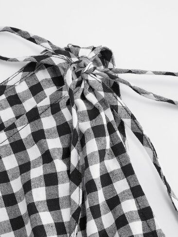 CIDER Tank Tops for Women Cute Gingham Top Shirred Boat Neck Sleeveless Top Cotton Summer Shirts Blouses for Women in Saudi Arabia