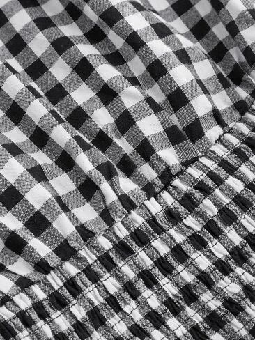 CIDER Tank Tops for Women Cute Gingham Top Shirred Boat Neck Sleeveless Top Cotton Summer Shirts Blouses for Women in Saudi Arabia