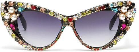 Cat Eye Diamond Sunglasses Women 2020 Oversized Punk Sun Glasses Crystal Vintage Rhinestone Glasses Eyewear UV400 in Saudi Arabia