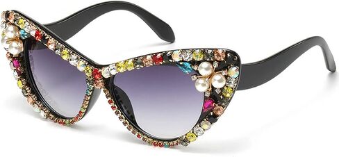 Cat Eye Diamond Sunglasses Women 2020 Oversized Punk Sun Glasses Crystal Vintage Rhinestone Glasses Eyewear UV400 in Saudi Arabia