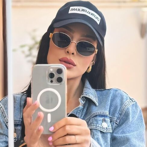 Retro Oval Sunglasses for Women Men Fashion Oval Metal Sun Glasses 90s Vintage Shades in Saudi Arabia