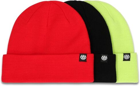 686 Men's Standard Roll Up Beanie 3-Pack - Winter Head Wear - Acrylic Knit Stretch Material - One Size Fits All in Kuwait