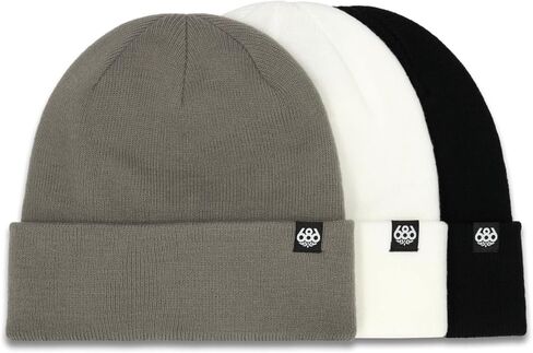 686 Men's Standard Roll Up Beanie 3-Pack - Winter Head Wear - Acrylic Knit Stretch Material - One Size Fits All in Kuwait