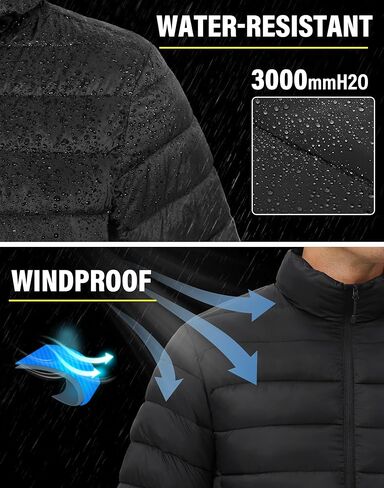 Pioneer Camp Mens Lightweight Packable Puffer Jacket Winter Insulated Puffy Coat Water Repellent Warm Quilted Jackets Travel in Kuwait